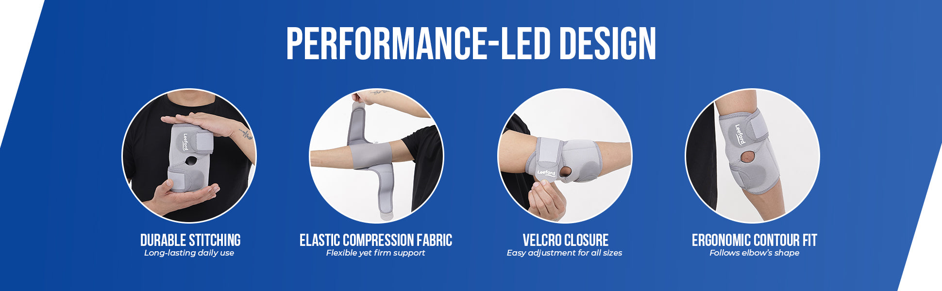 elbow wrap performance led design durable stiching elastic compression fabric
