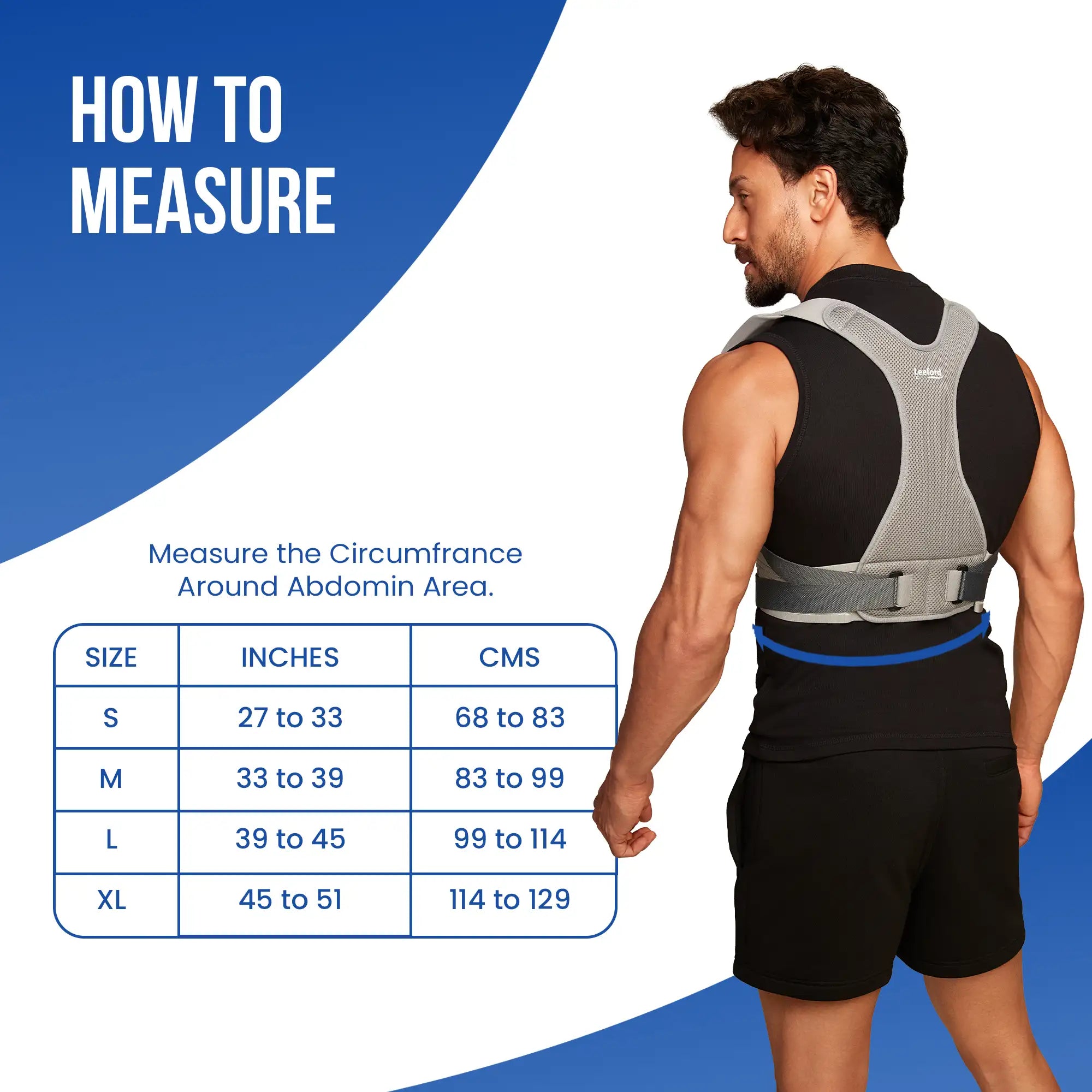 posture corrector belt measurement guide