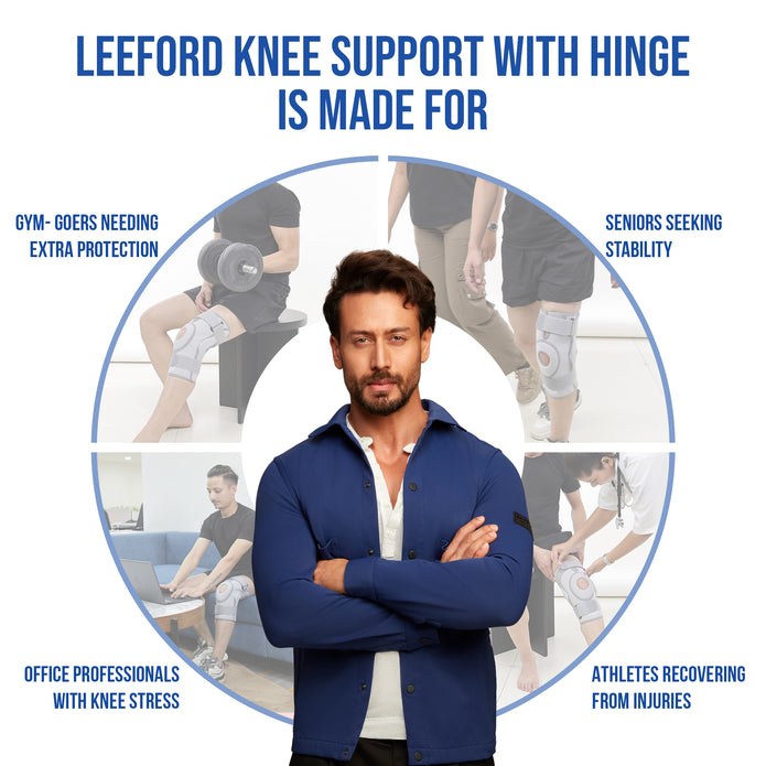 knee support with hinge is made for gym lovers office professionals seniors