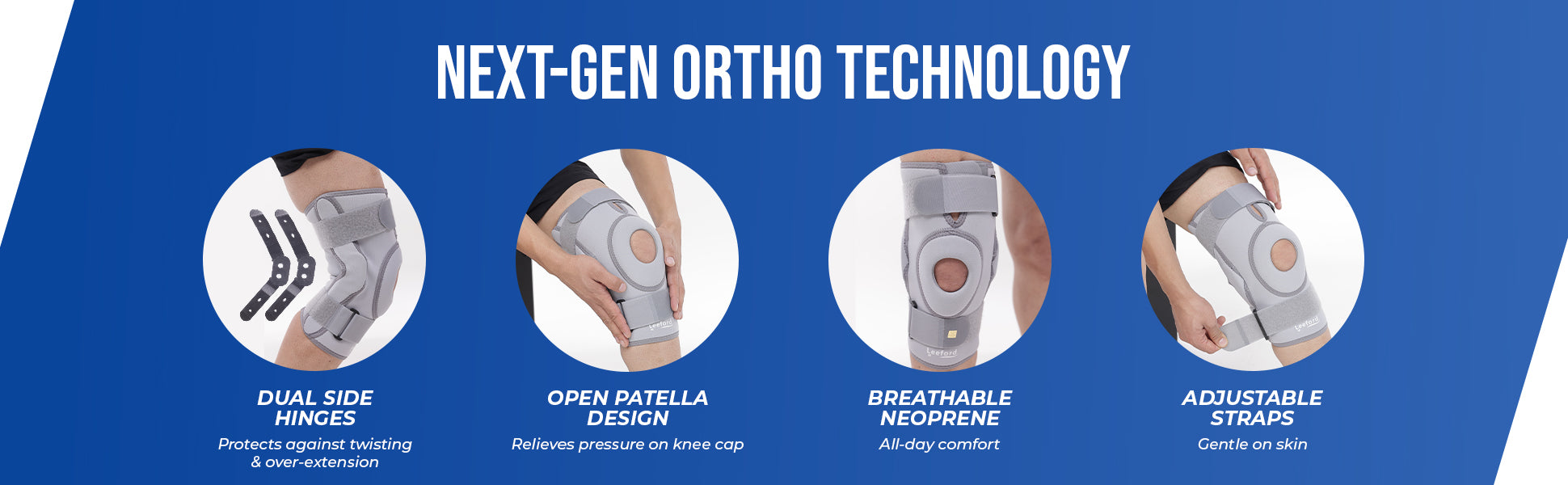 knee support with hinge next gen ortho technology dual side hinges open patella design