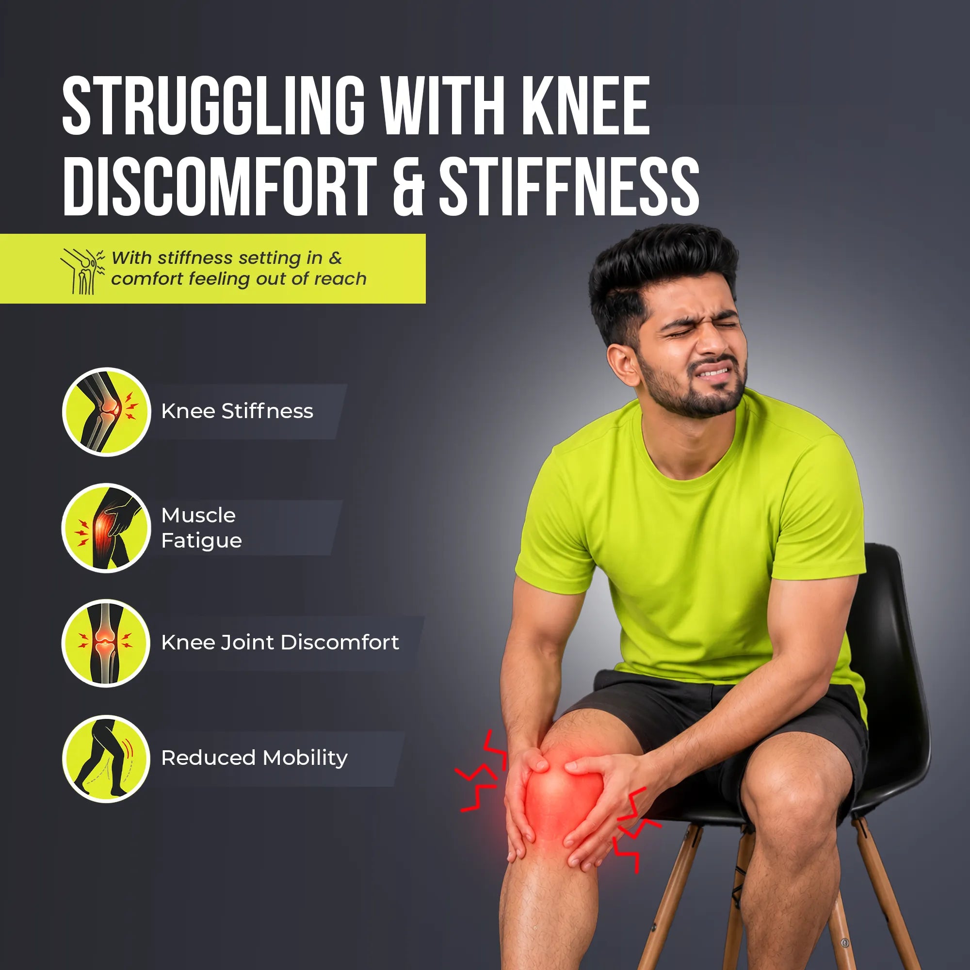 struggling with knee discomfort and stiffness