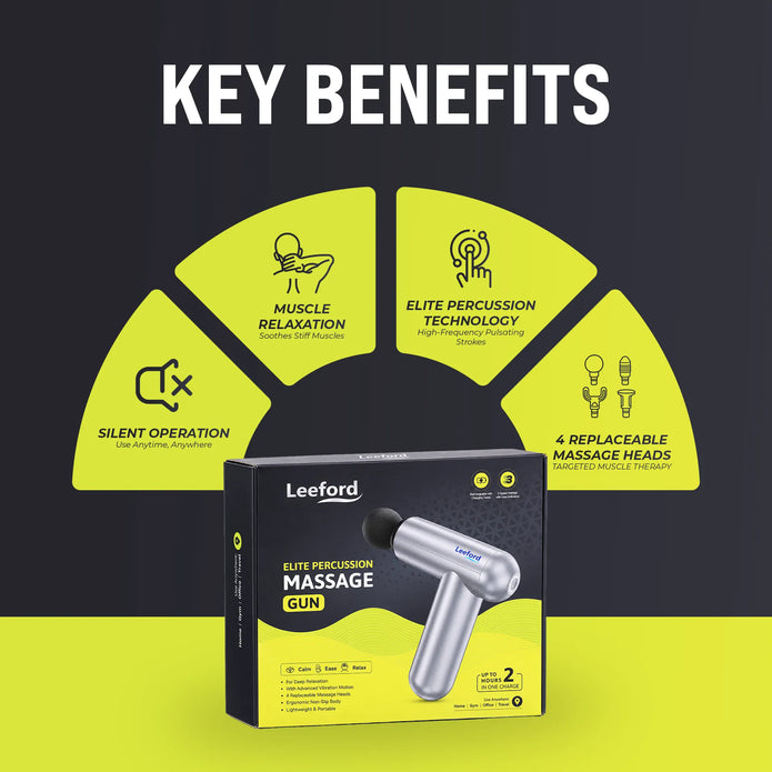Leeford Elite Percussion Massage Gun for Deep Tissue Relief