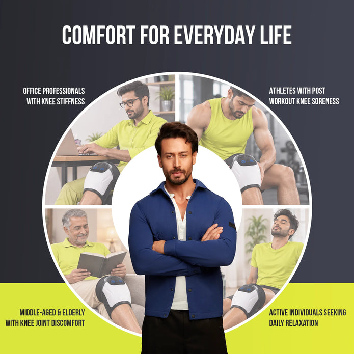knee massager use by elders athletes and office professionals