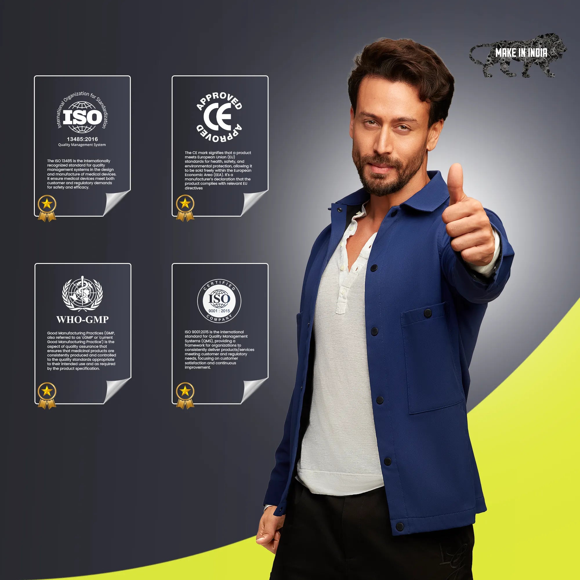 featuring four certification document graphics