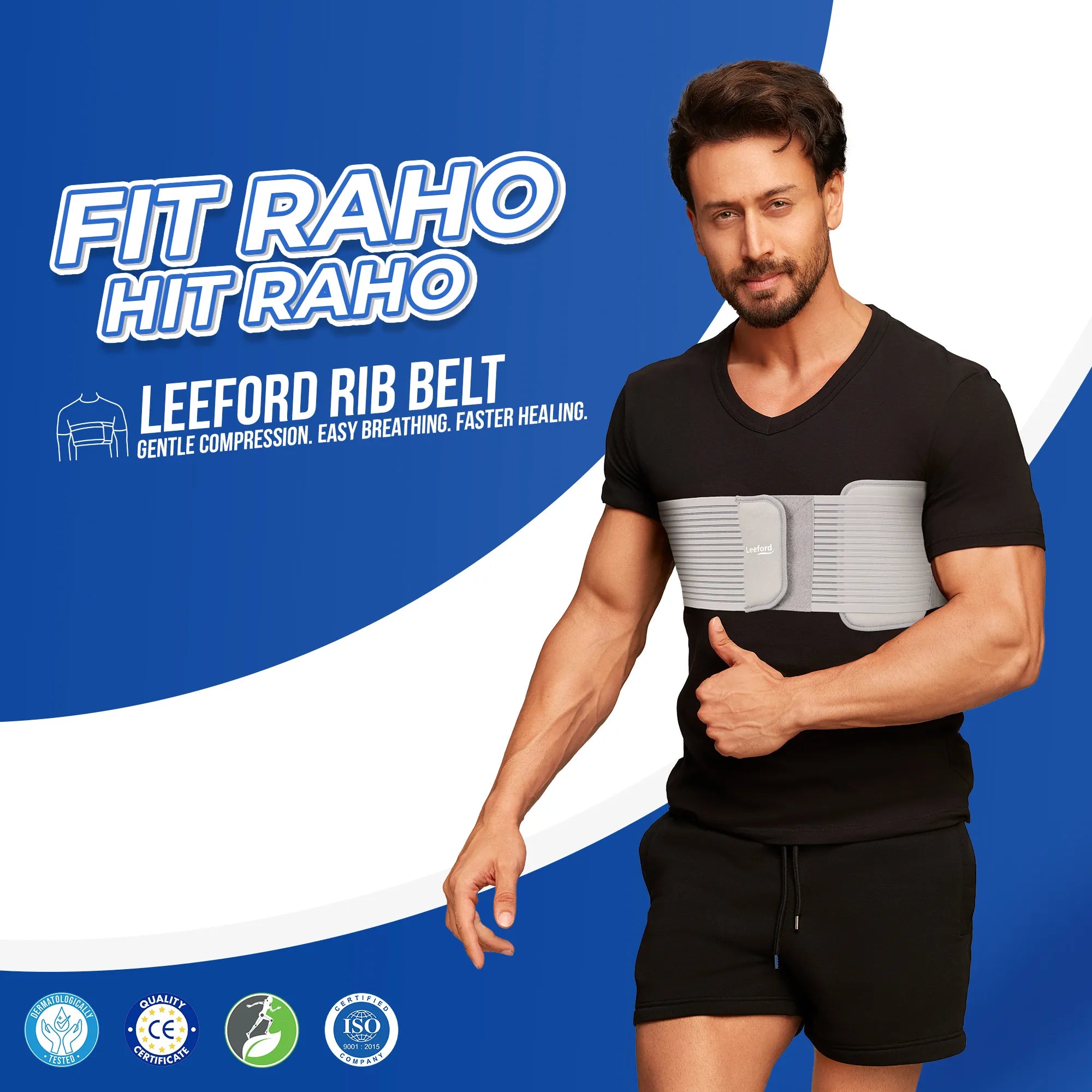 Gentle compression easy breathing n faster healing with leeford rib belt