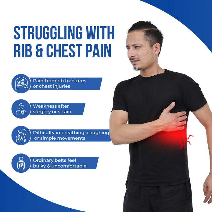 man struggling with rib n chest pain