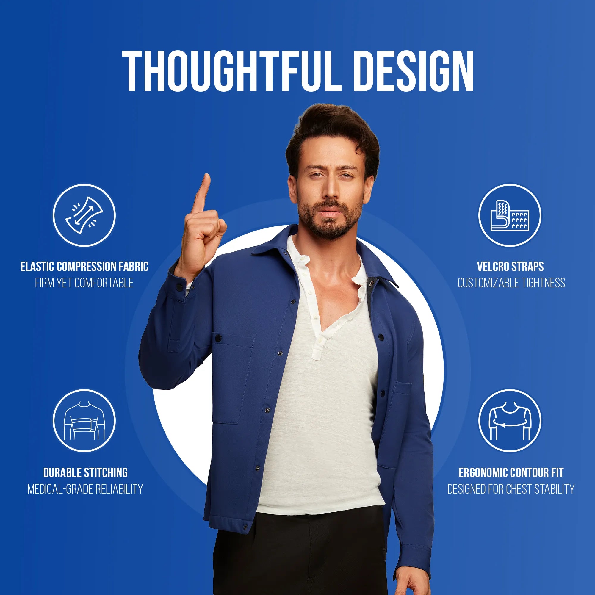 chest binder with elastic compression fabric n durable stiching