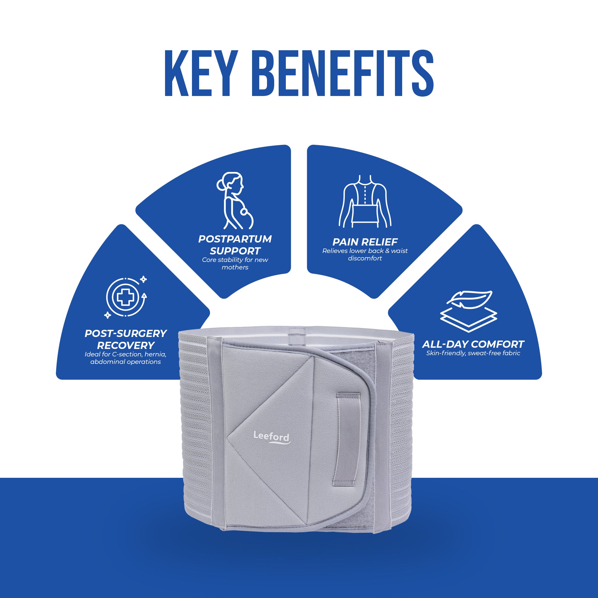 Leeford Abdominal Support Belt | Post-Delivery & Back Pain Support