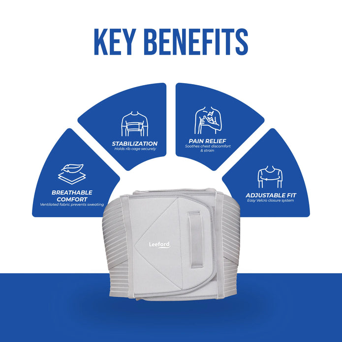 chest binder key benefits like stabilization pain relief adjustable fit