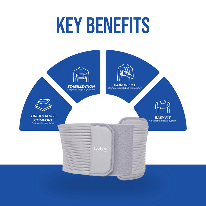 leeford rib belt key benefits like breathable comfort stabilisation pain relief n easy fit