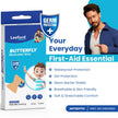 Leeford Fingertip Butterfly Medicated Bandage Strips for Injury, Cuts, Abrasions & Wounds