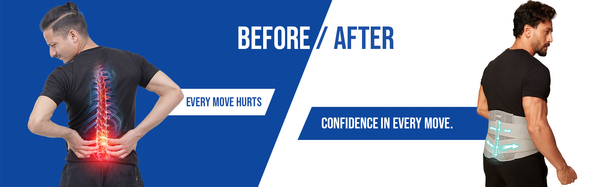 lumbo sacral belt before and after use effect