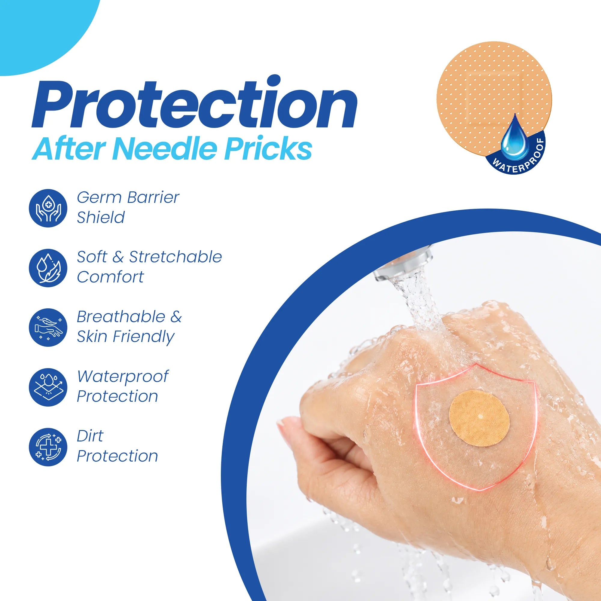 Leeford Antiseptic Spot Bandage for Blood Donation, Injections & Vaccination Care