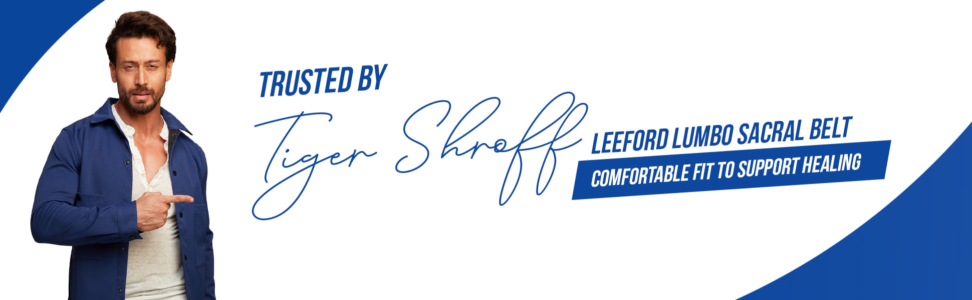 blue lumbo sacral belt trusted by tiger shroff