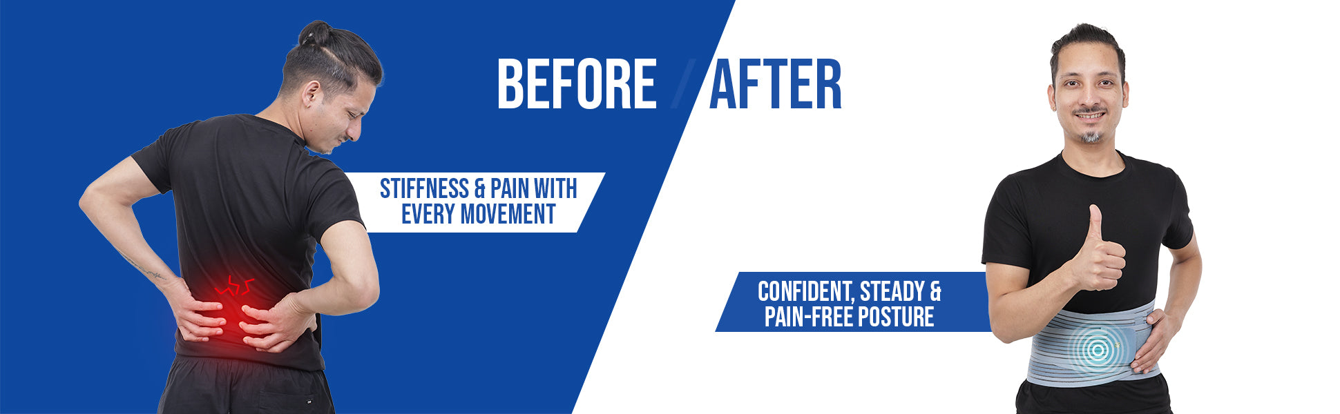 blue lumbo sacral belt before and after use effects