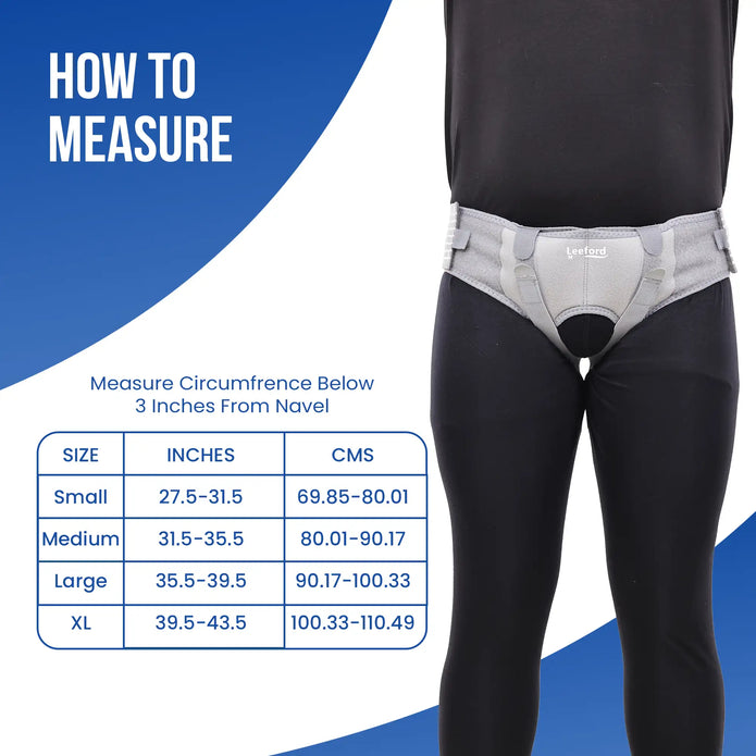 Hernia belt measurement guide