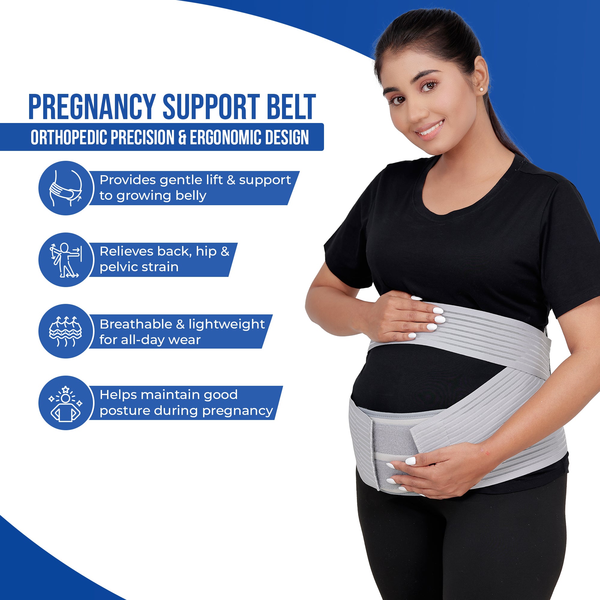 Pregnancy Support Belt | Supports Back, Belly & Posture for Comfort