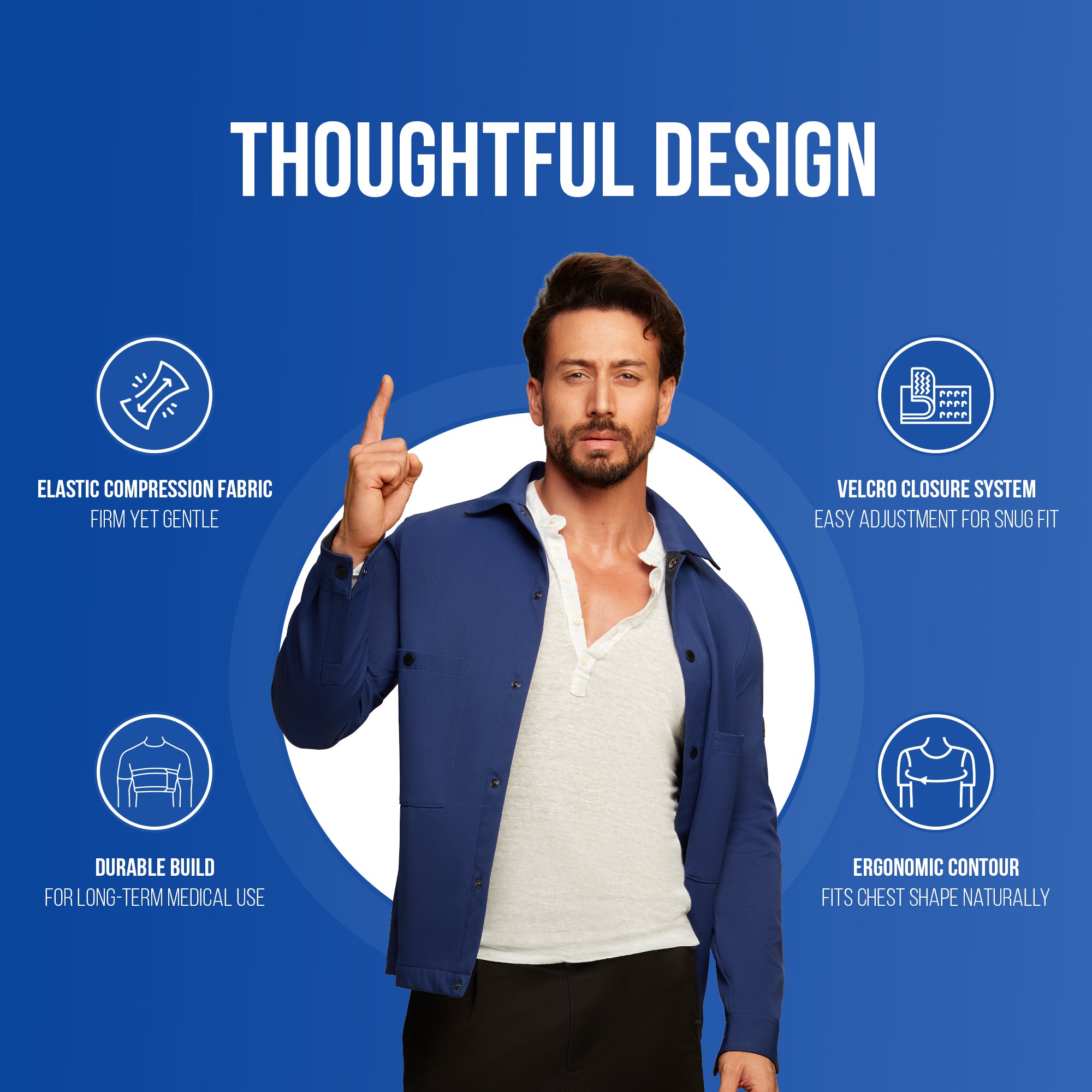 rib belt with elastic compression fabric durable build velcro closure straps