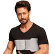 man wearing a gray rib belt
