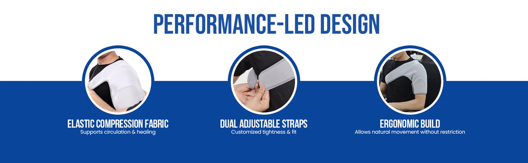 shoulder support belt design features like elastic compression fabric dual adjustable straps