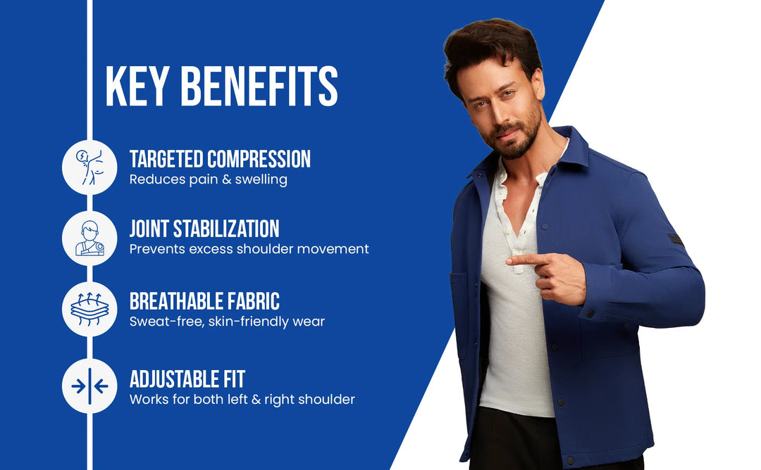 shoulder support belt key benefits like sweat free skin friendly breathable fabric