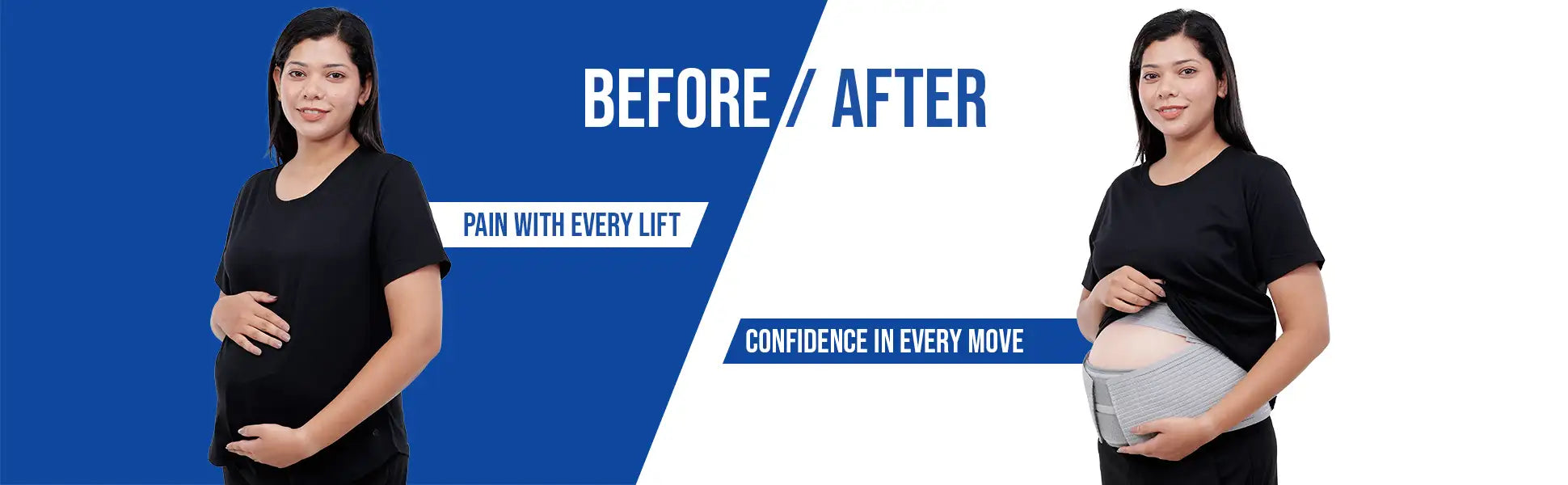 before after effects with pregnancy support belt