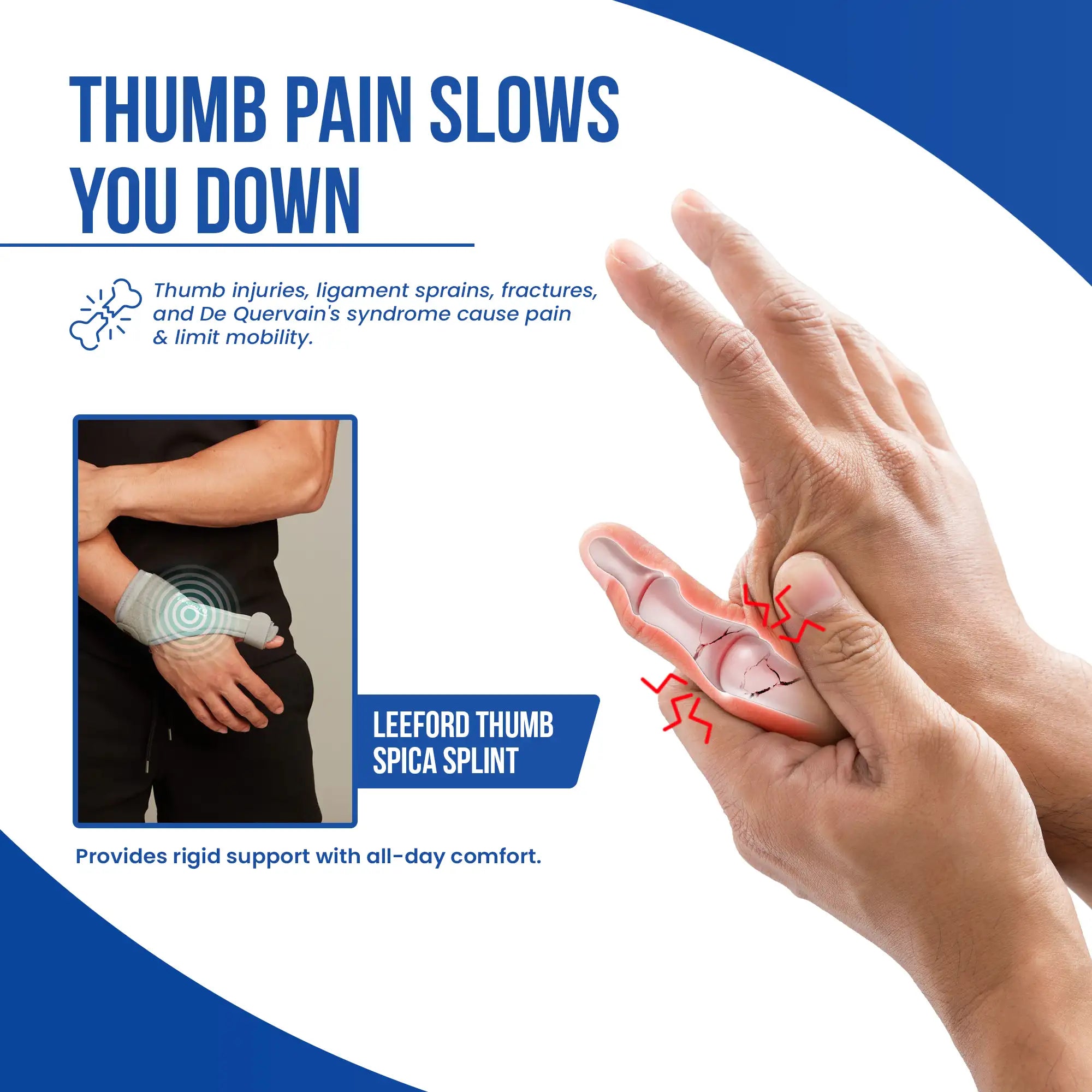 thumb spica splint built for thumb pain relief