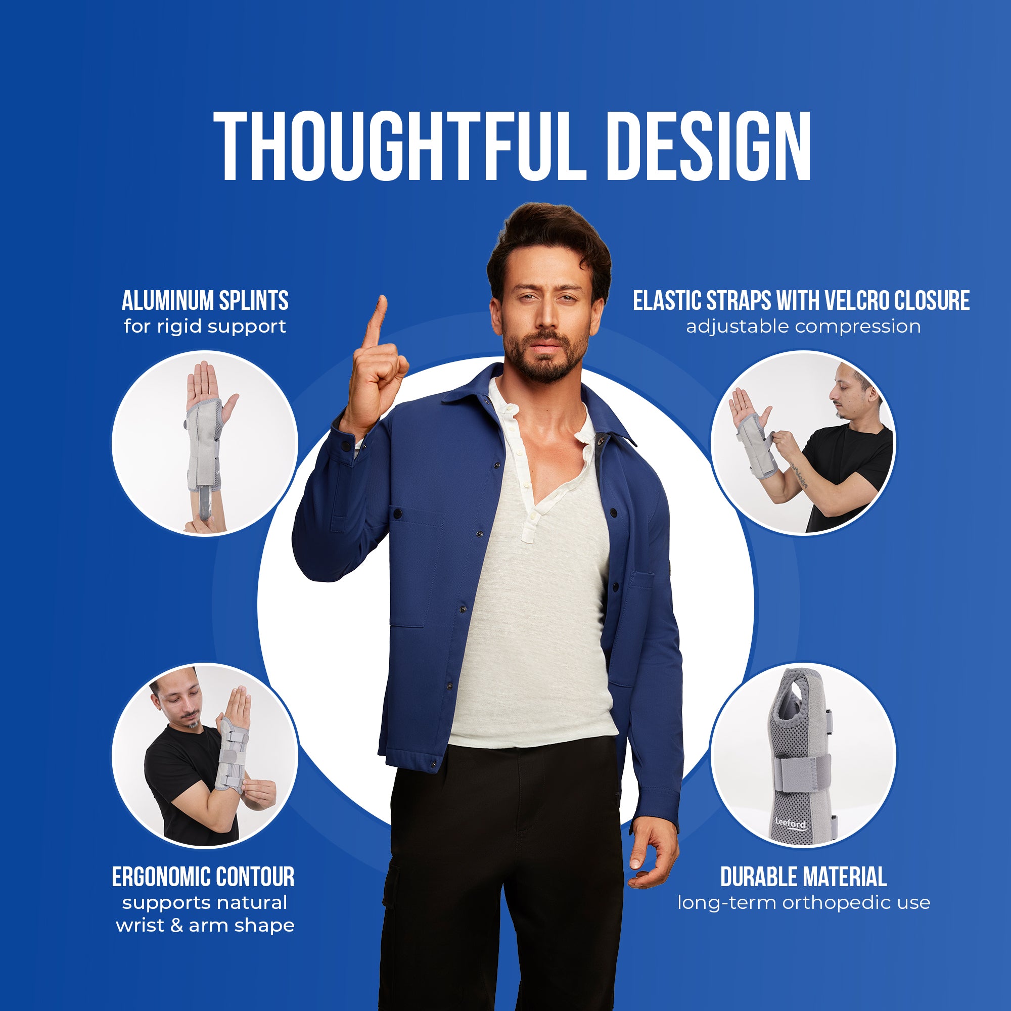 wrist and forearm splint design features like aluminium splints for rigid support