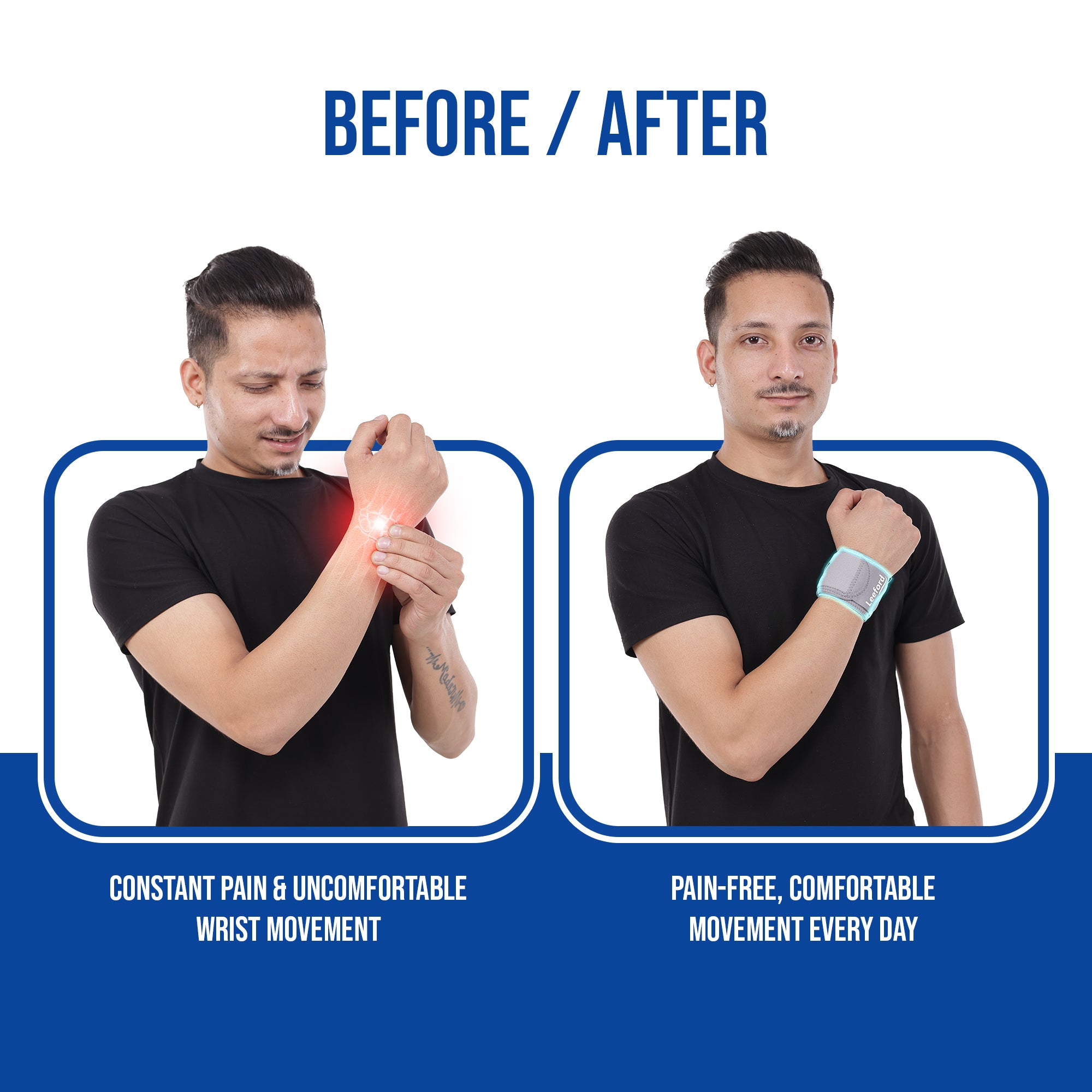 leeford wrist wrap before and after use effects n results