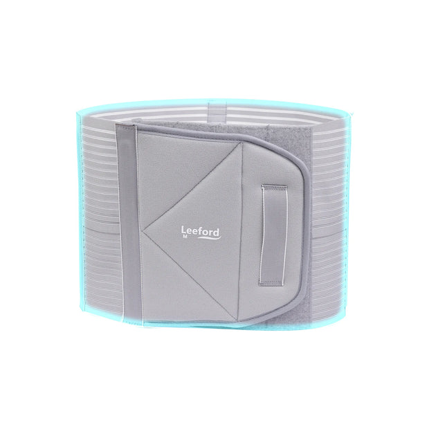 Gray waist support belt with 'Leeford' branding