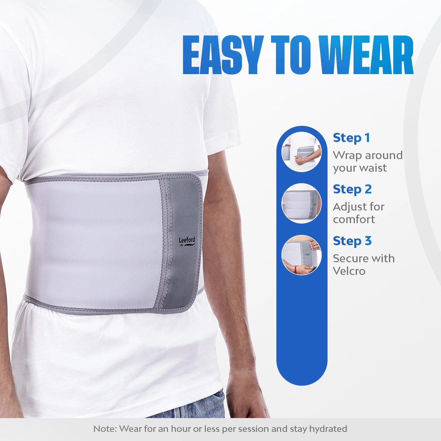 Easy to use ABS wrap with adjustable fit for quick and secure application