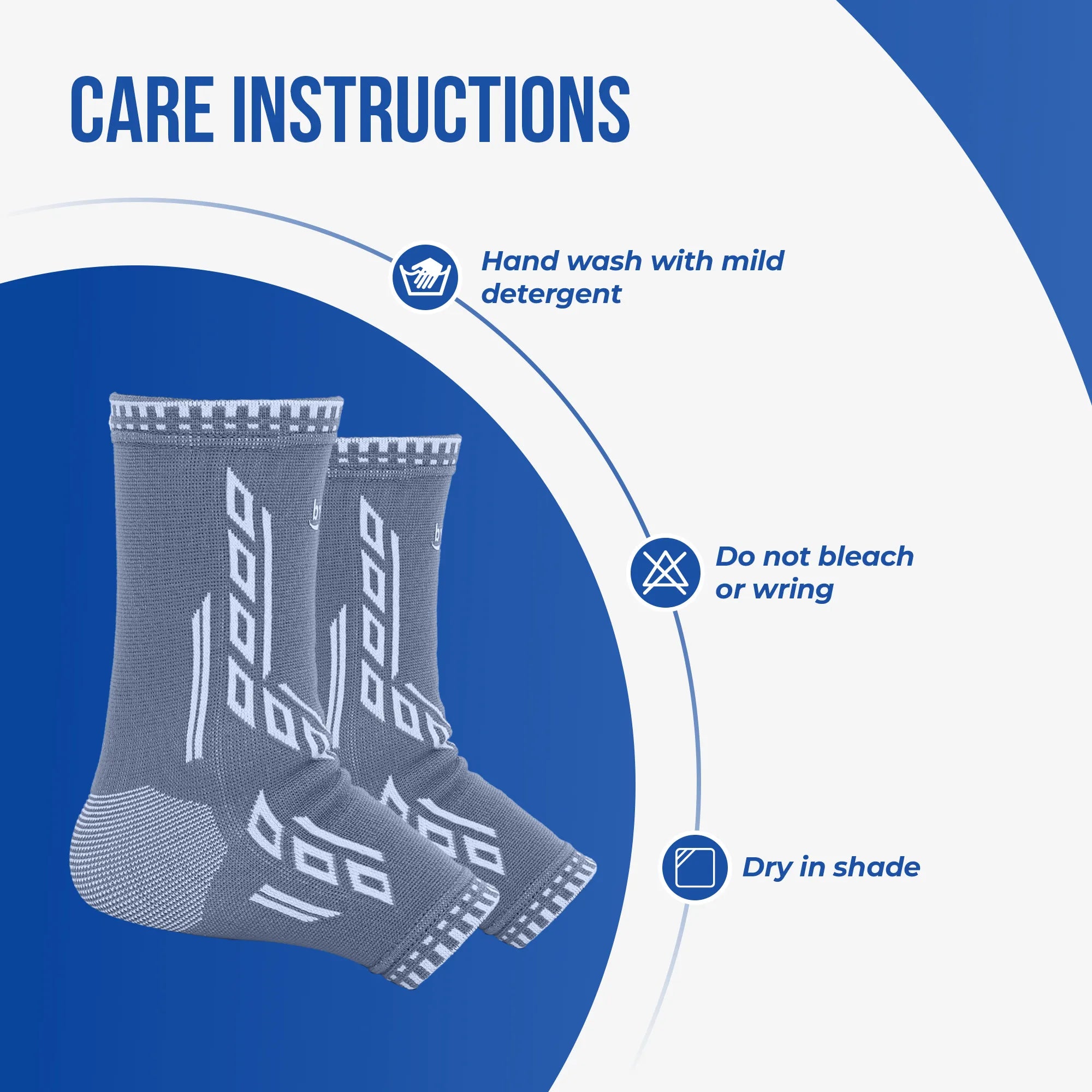 gray ankle support care instructions