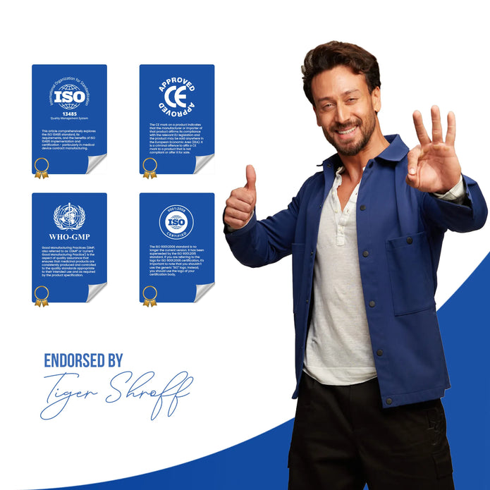 gray ankle support endorsed by tiger shroff