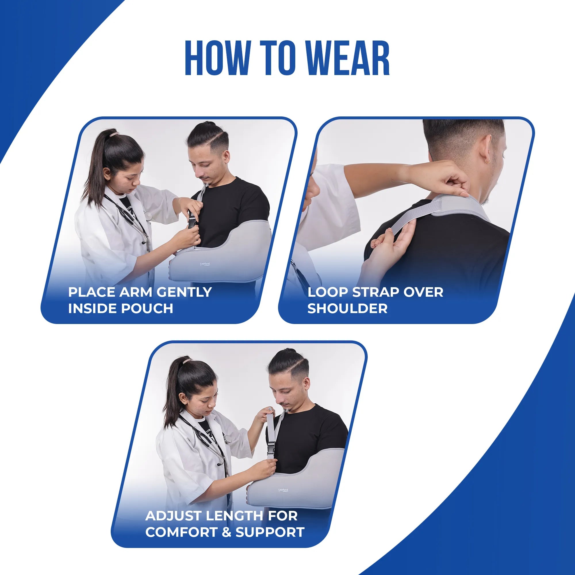 Leeford Arm Sling | Supports Shoulder & Arm for Faster Recovery