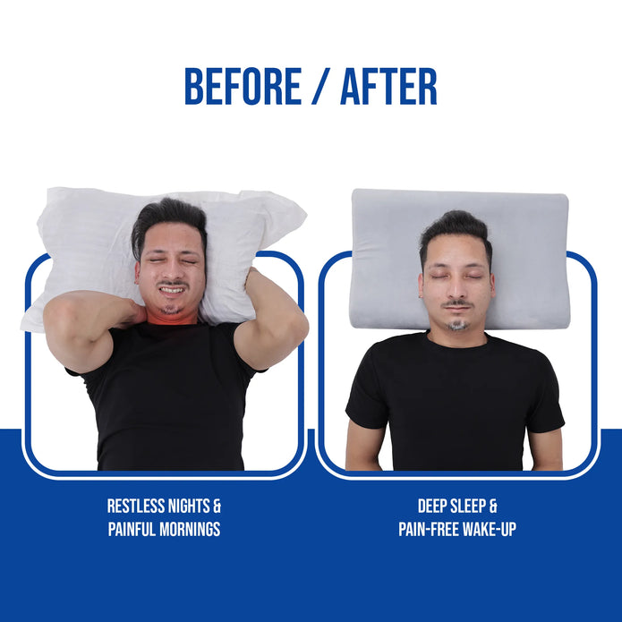 Contoured Cervical Pillow | PU Foam for Neck Stiffness, Spondylosis