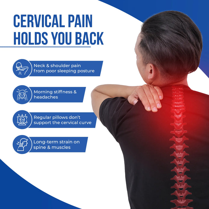 Contoured Cervical Pillow | PU Foam for Neck Stiffness, Spondylosis