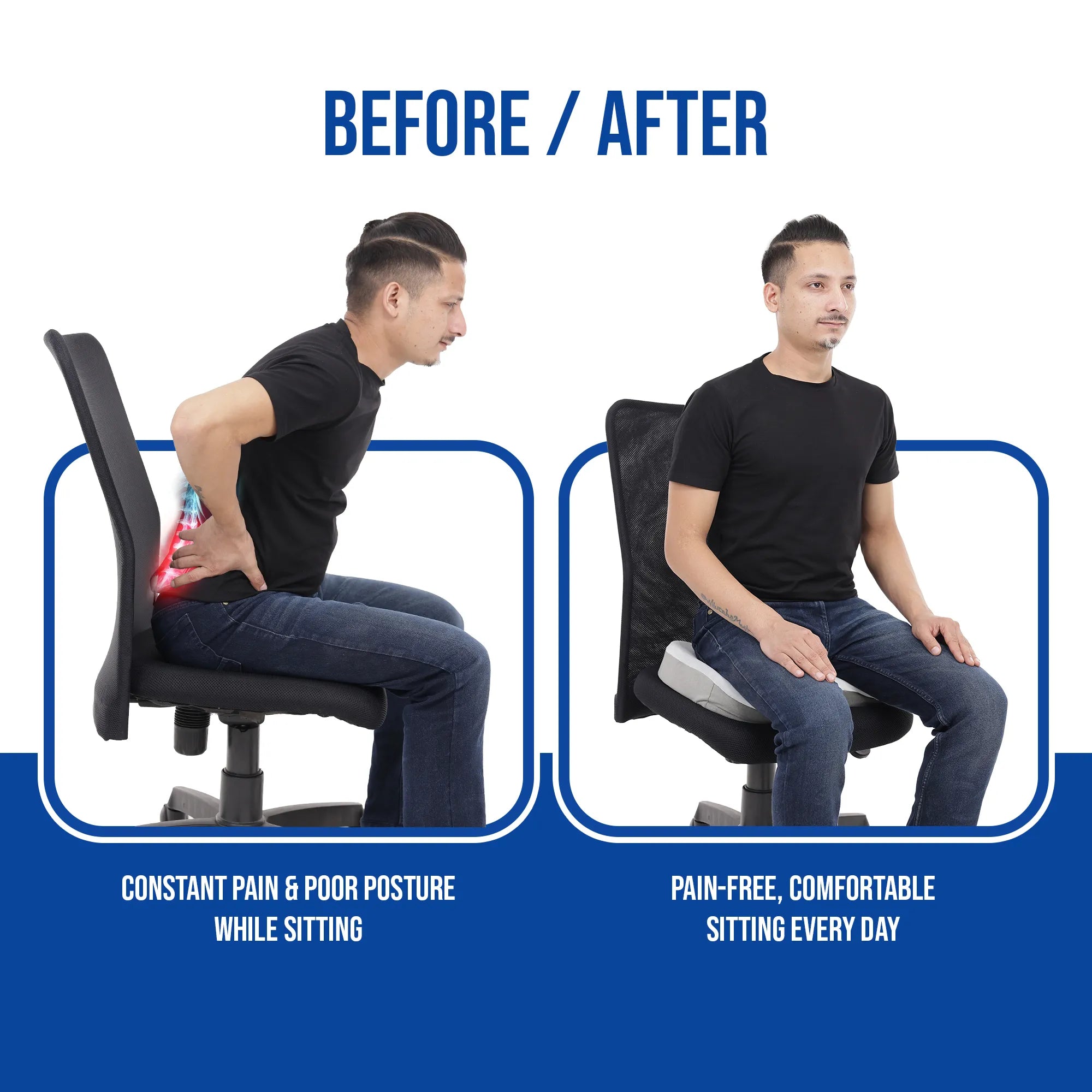 Coccyx Seat for Tailbone, Back and Hip Pain Relief