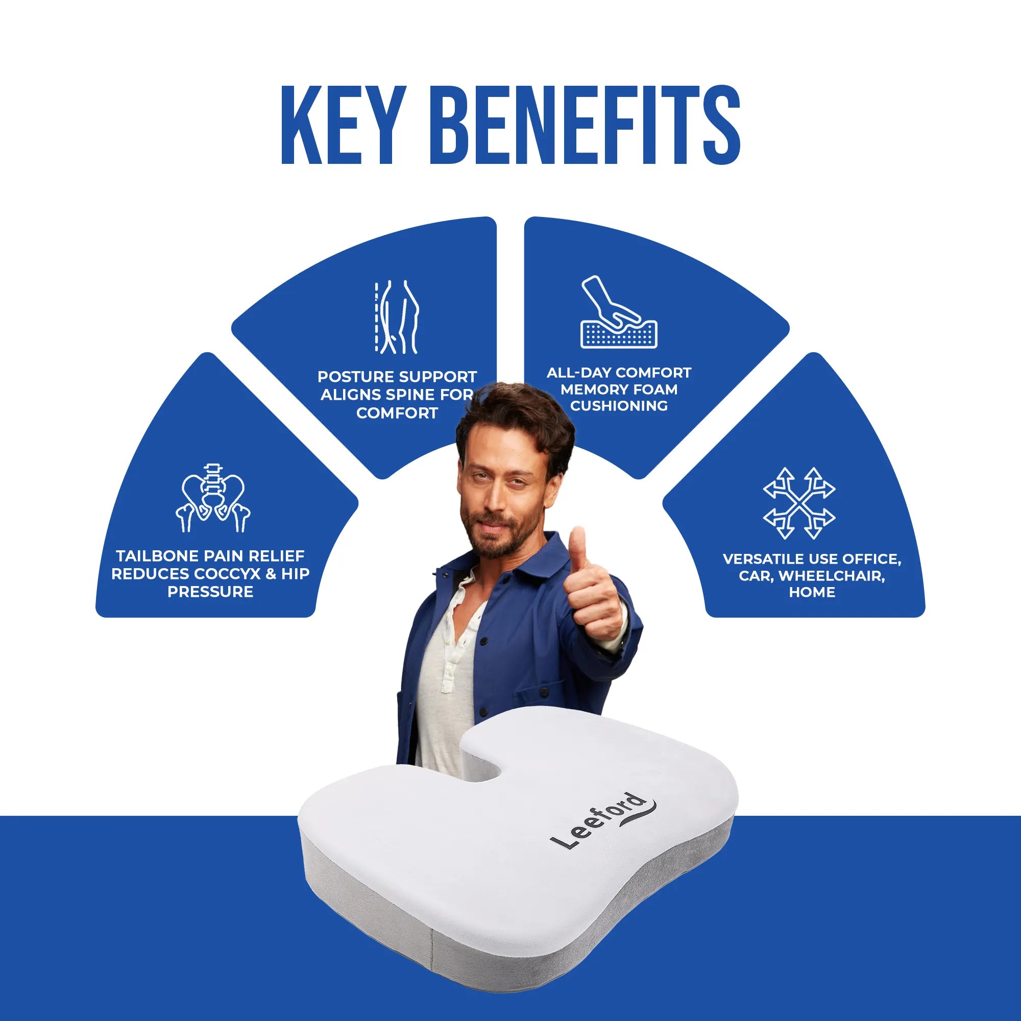 Coccyx Seat for Tailbone, Back and Hip Pain Relief