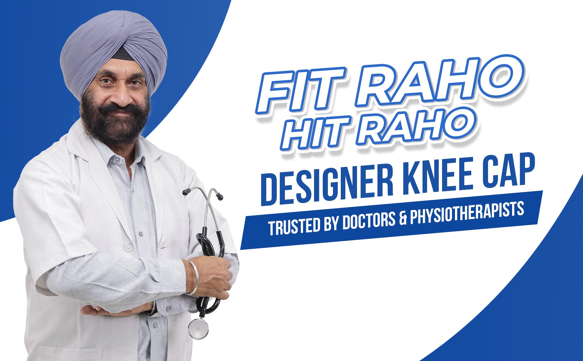 stay fit with designer knee cap blue 