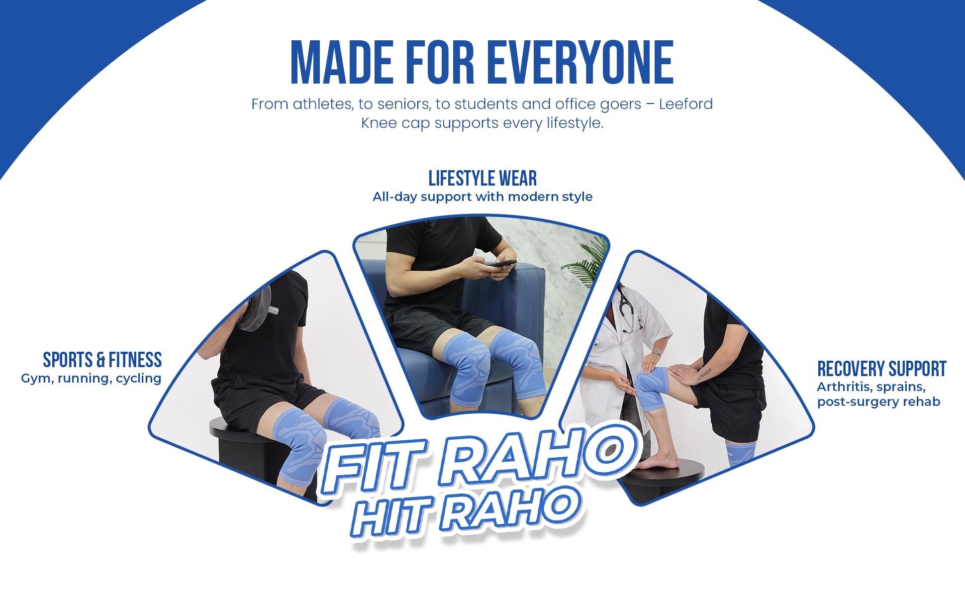 designer knee cap blue is made for everyone like sports and everyday wear