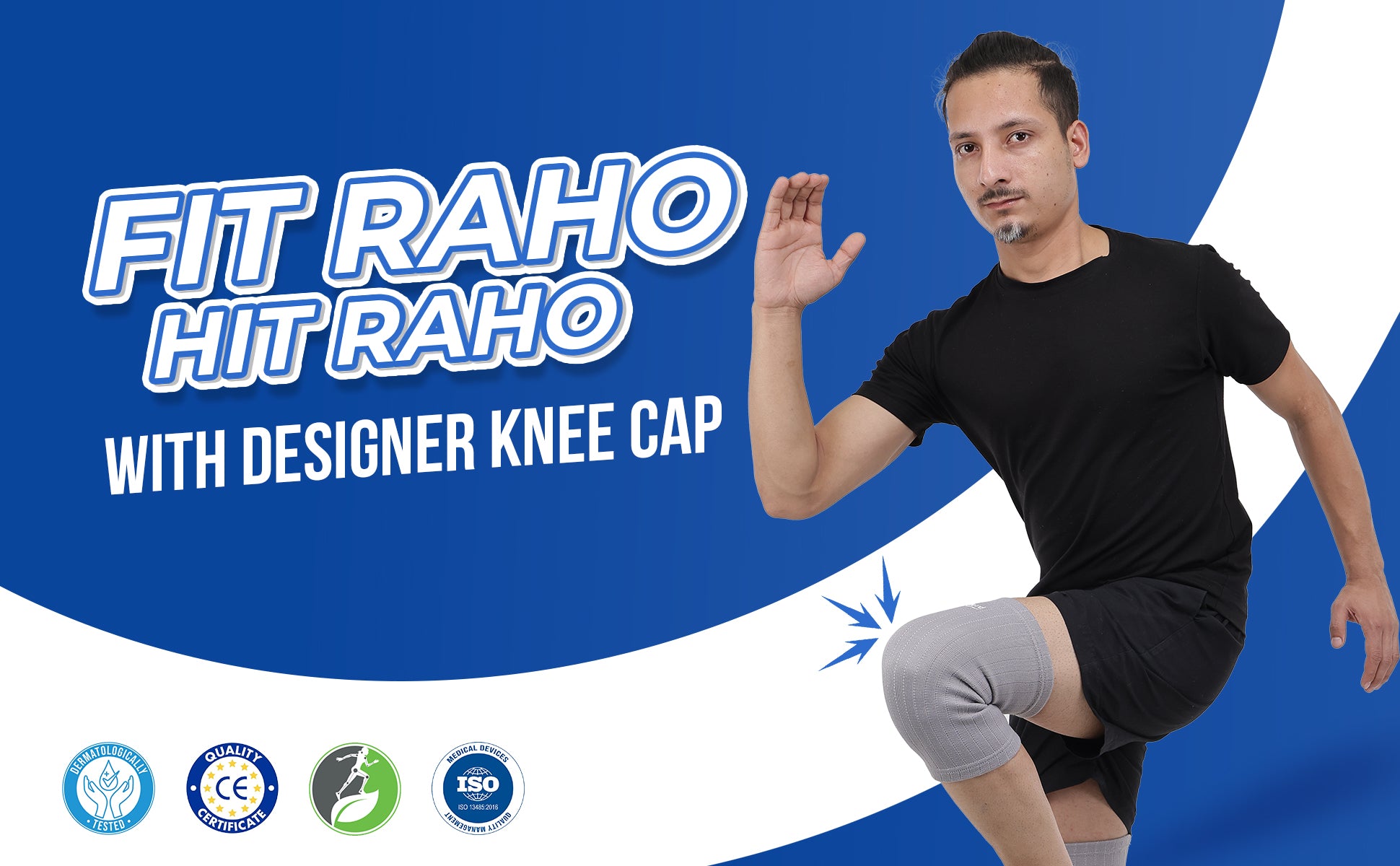 stay fit with designer knee cap gray 