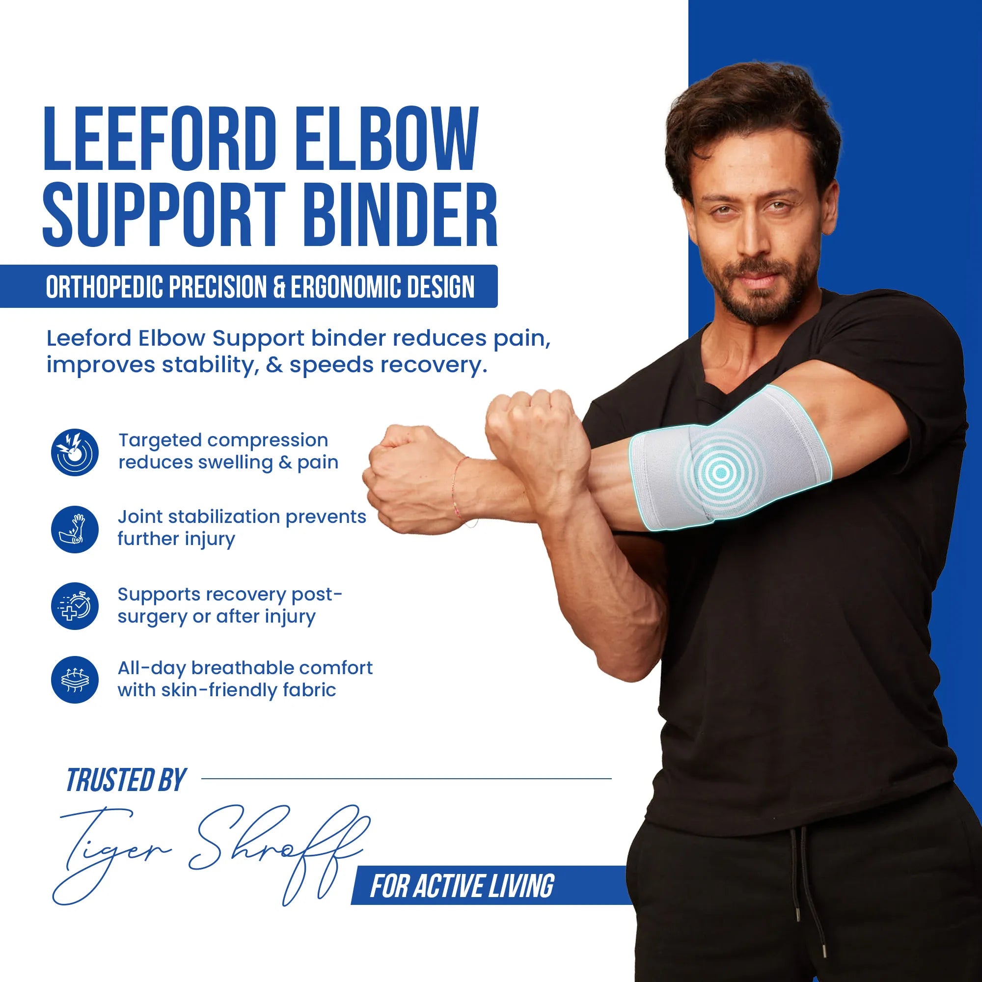 Leeford Elbow Support Binder | Protects Weak & Injured Elbows