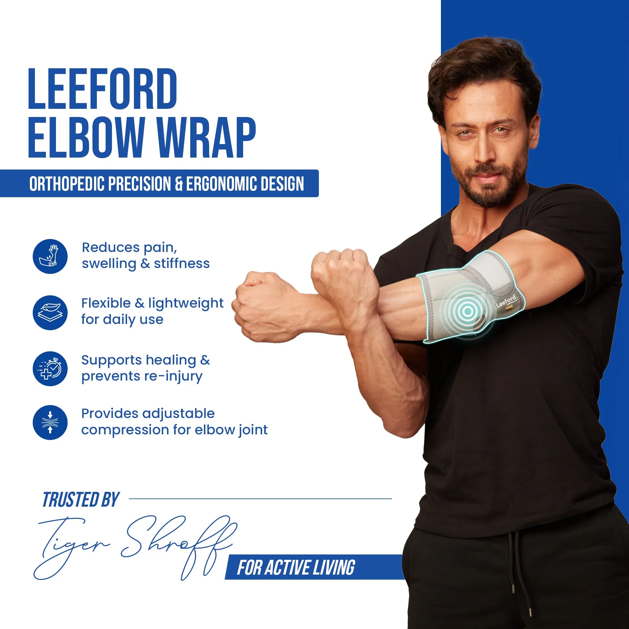 Leeford Elbow Wrap Relieves Pain, Supports Joint Recovery