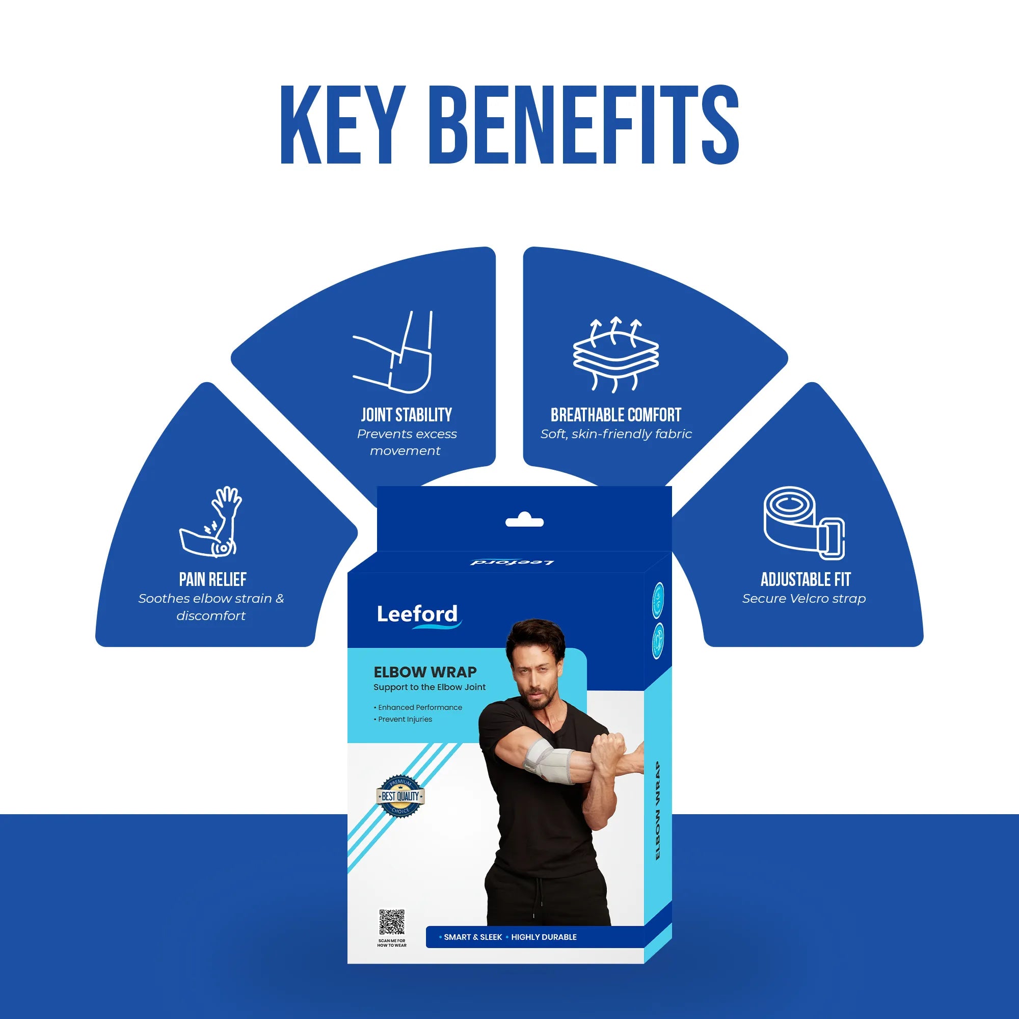 Leeford Elbow Wrap Relieves Pain, Supports Joint Recovery