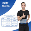 blue lumbo sacral belt measurement size chart