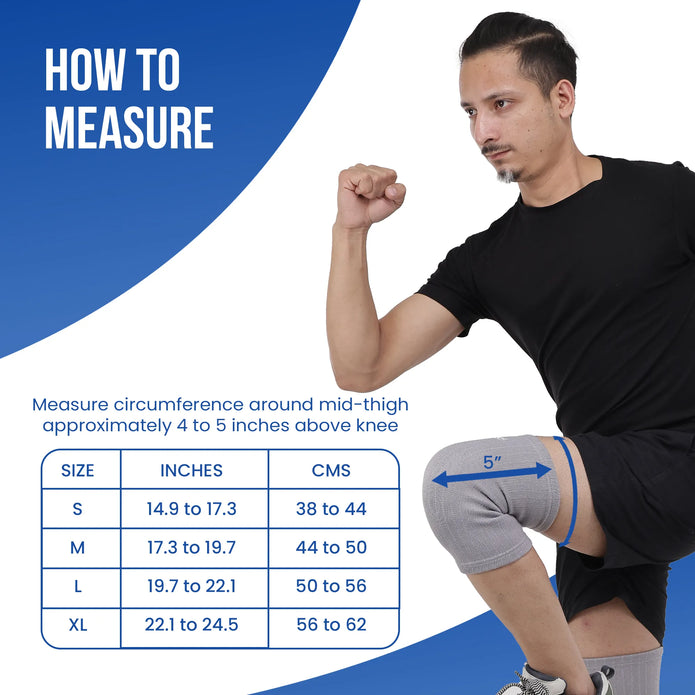 gray knee cap size chart