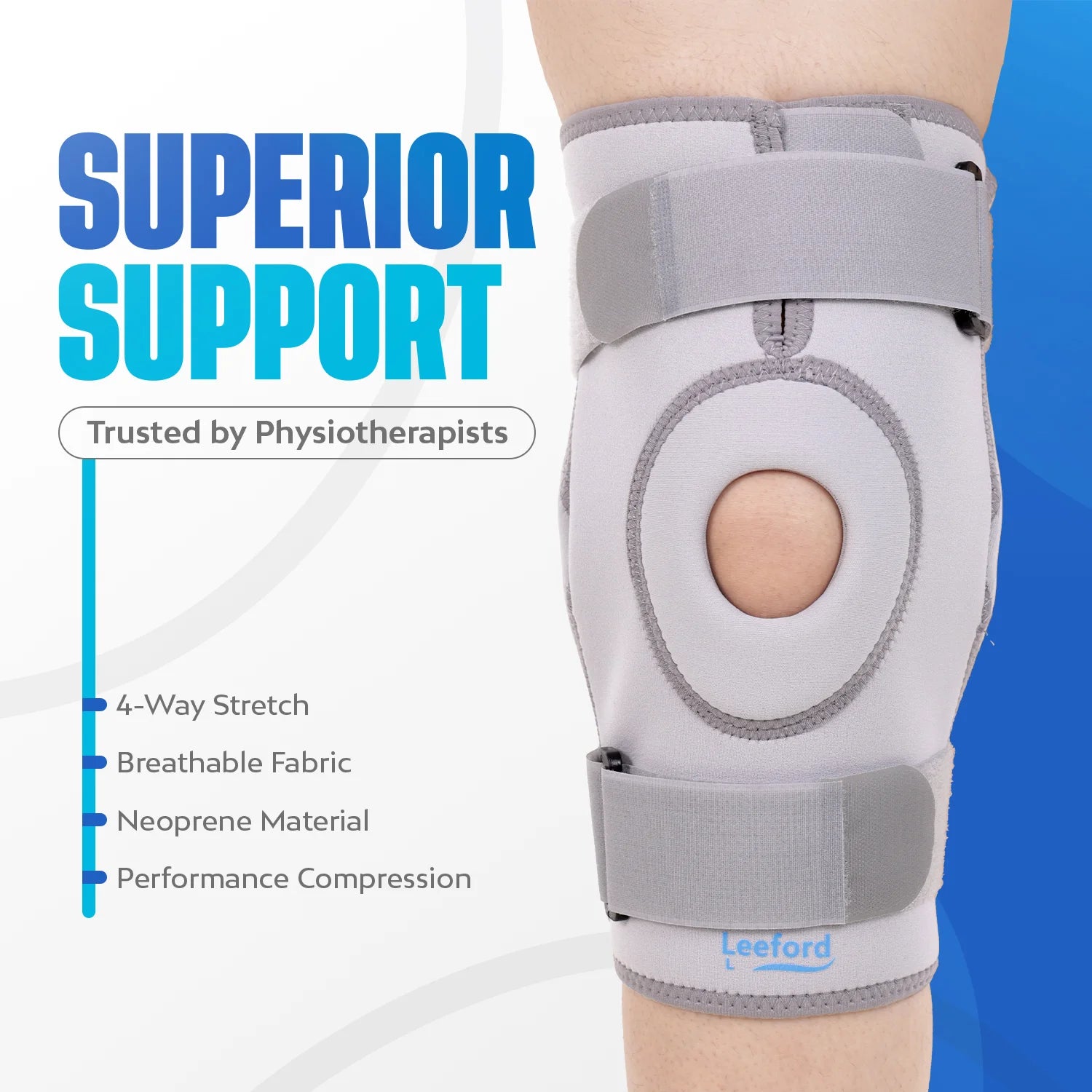 knee support with hinge leeford