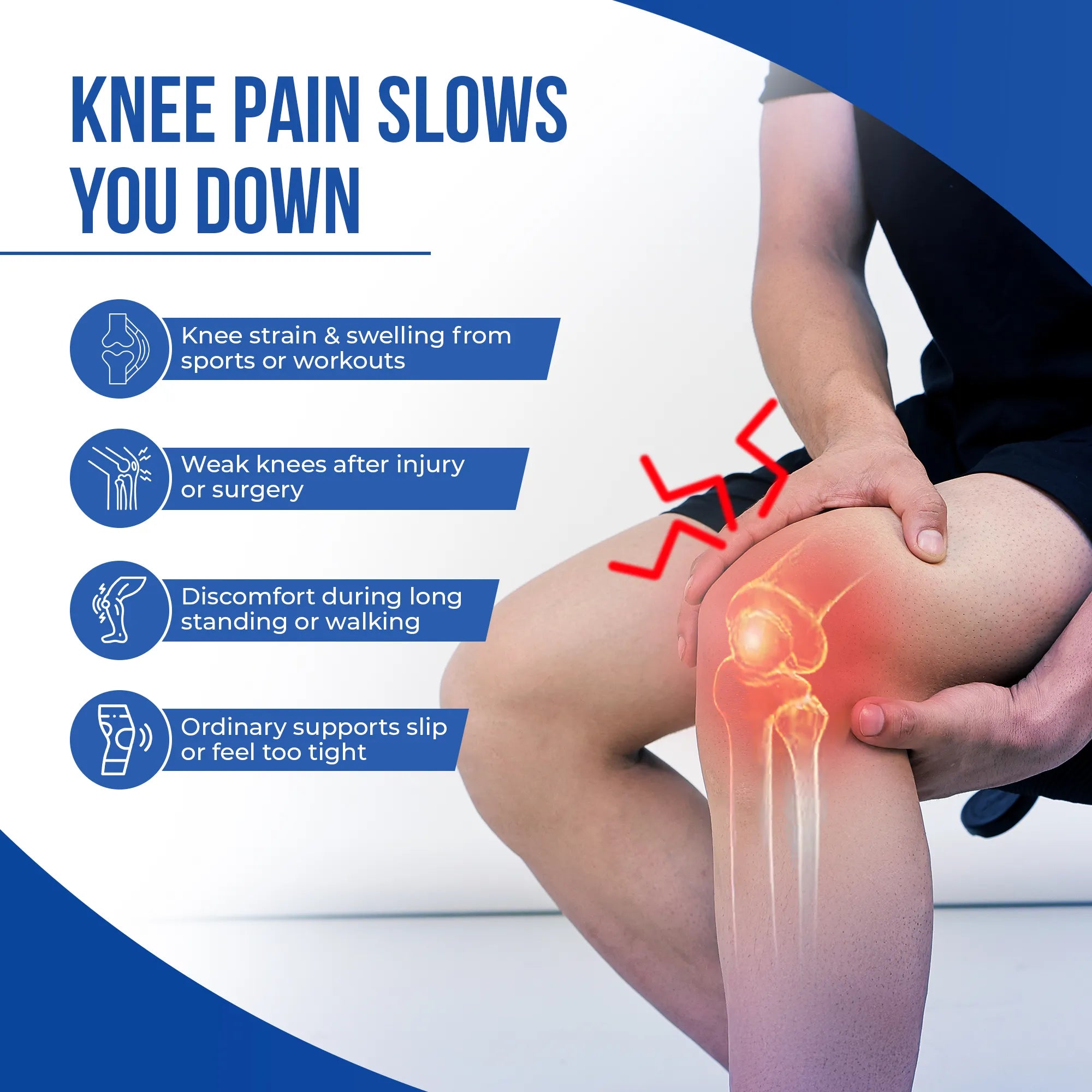 Knee Wrap for Pain Management | Neoprene Material, 4-Way Stretch