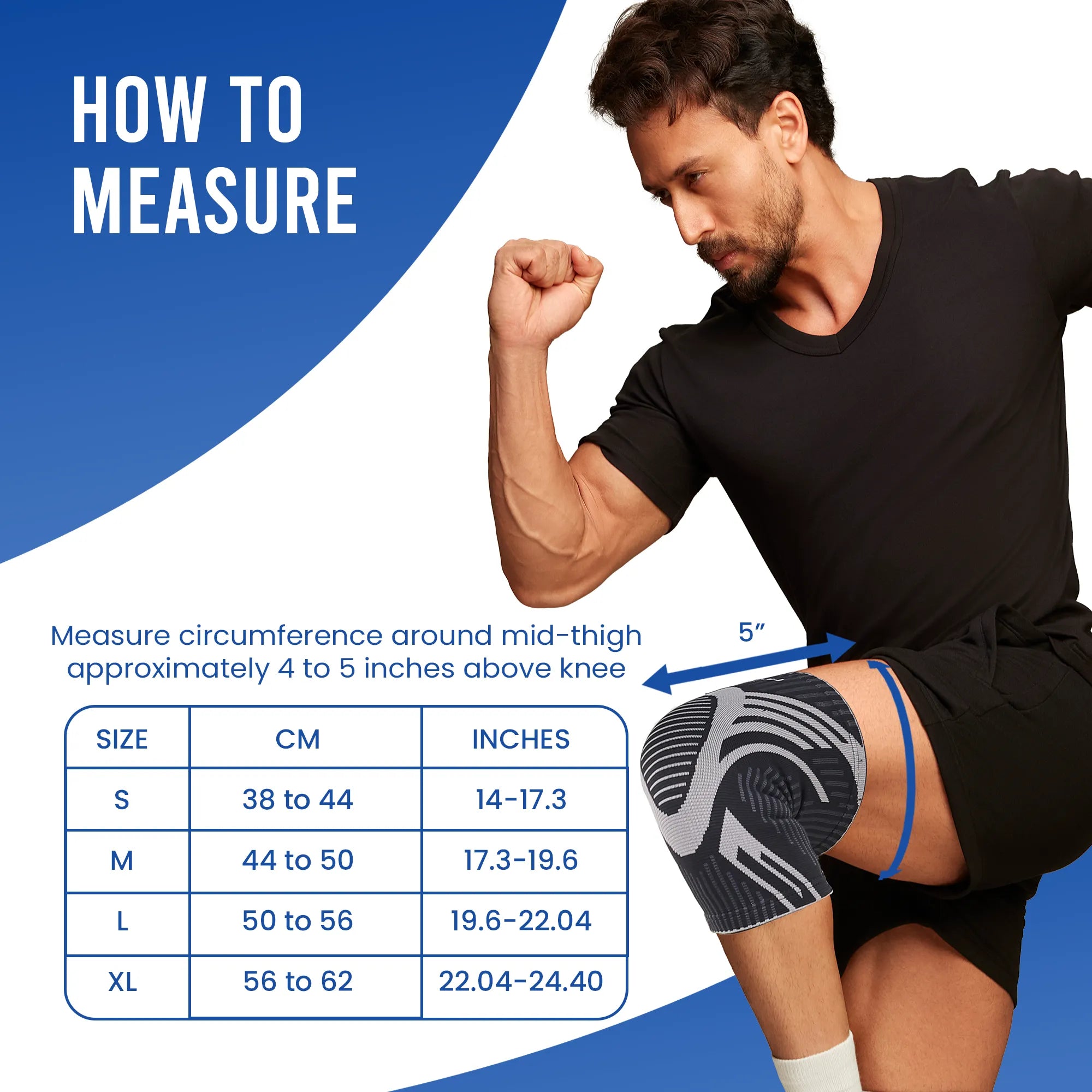 knee cap for men measurement size chart guide