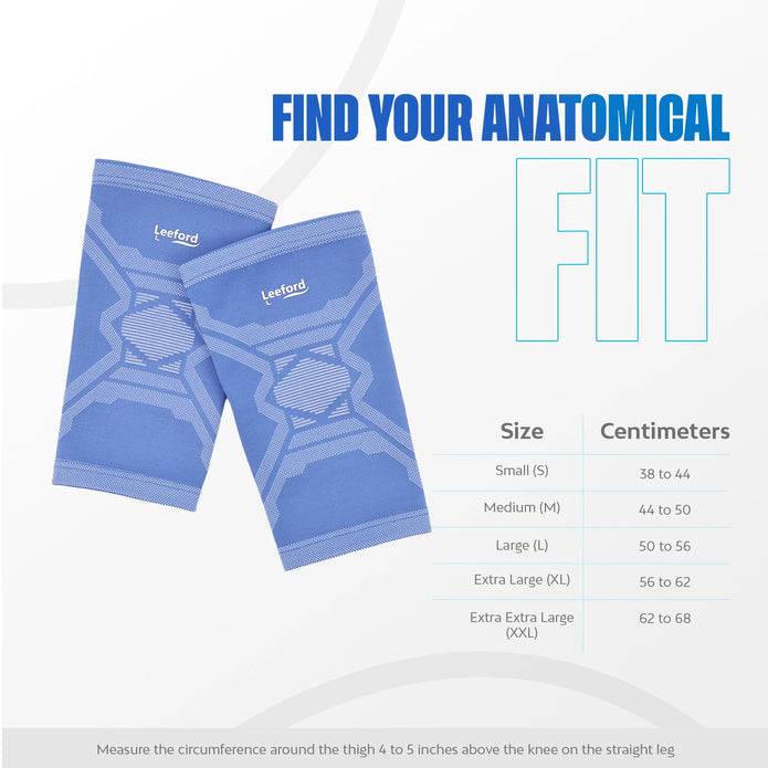designer knee cap with size guide and common uses